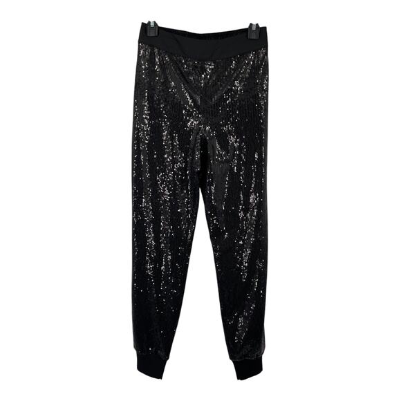 All Saints Pants Soraya sequin jogger black size 2 - Picture 1 of 7